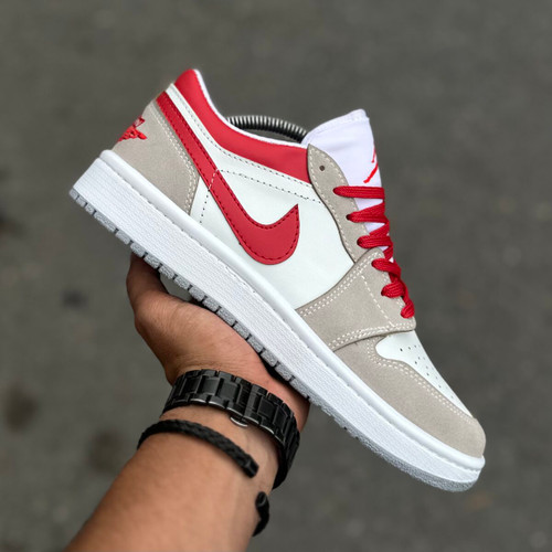 Jordan Low1 بدون ساق سفید قرمز کد(1567)