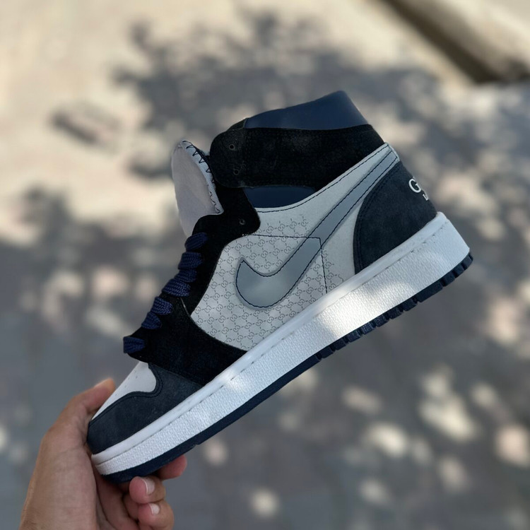 Air jordan 1 GUCCI سرمه ای ساقدار برتا کد(1535)