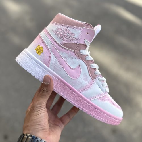 Jordan 1 ساقدار کاستوم صورتی کد(1563)