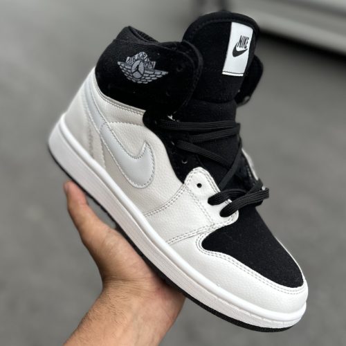 Air Jordan 1 ساقدار چینی🇨🇳سفید مشکی کد(1398)