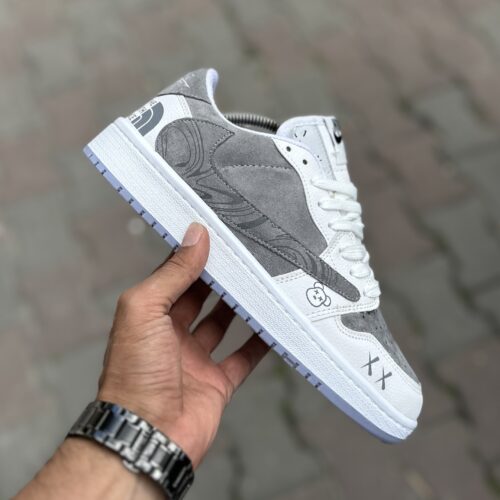 Travis North Face بدون ساق طوسی سفید کد(1443)