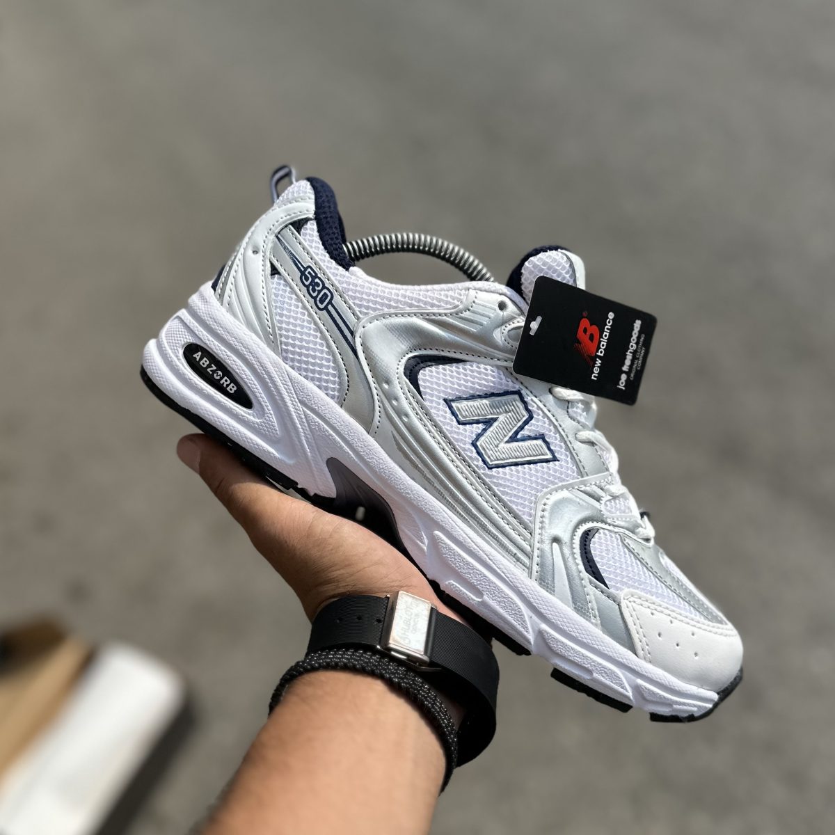 NewBalance 530 چینی🇨🇳 سفید سرمه ای کد(1422)