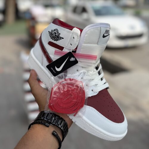 Air Jordan 1 ساقدار سفید بنفش کد(1641)