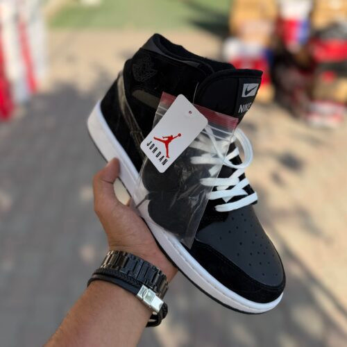 Air Jordan 1 ساقدار مشکی مخمل کد(1667)