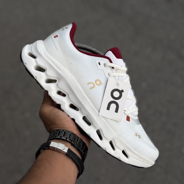 Qc OnRunning 🇨🇳 سفید زرشکی ضدآب کد(1677)