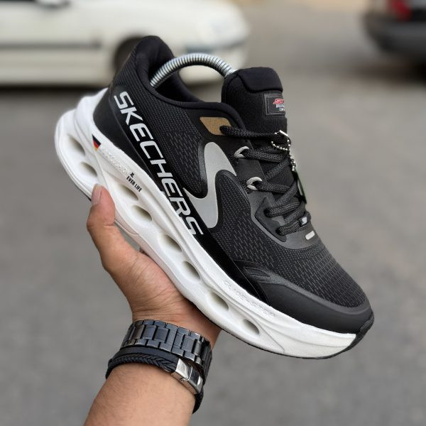 Skechers Xl🇨🇳 زیره تونلی مشکی سفید کد(1725)